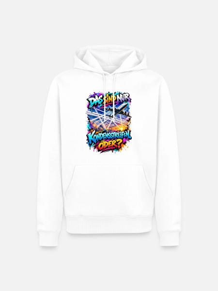 Kondensstreifen oder Verschwörung (Chemtrails)? - Männer Premium Bio Hoodie - Weiß