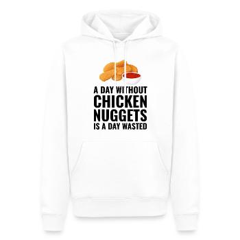 Chicken Nuggets Fast Food Lustiger Spruch - Männer Premium Bio Hoodie - Weiß - Vorne - Nico (187cm)
