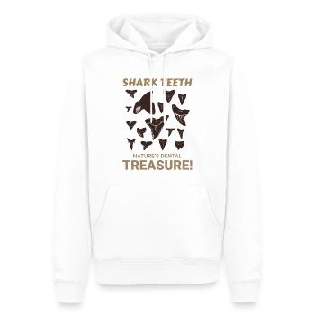 Collectionneur de dents de requin Chasse aux fossiles Paléontologie - Sweat à capuche Premium bio Homme - blanc - Devant - Nico (187cm)