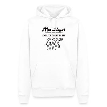 Mosaikleger Chef Selbstständigkeit Firma Gründen - Männer Premium Bio Hoodie - Weiß - Vorne - Nico (187cm)