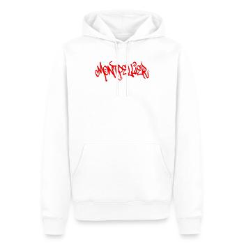 Souvenir d’art urbain de Montpellier - Sweat à capuche Premium bio Homme - blanc - Devant - Nico (187cm)