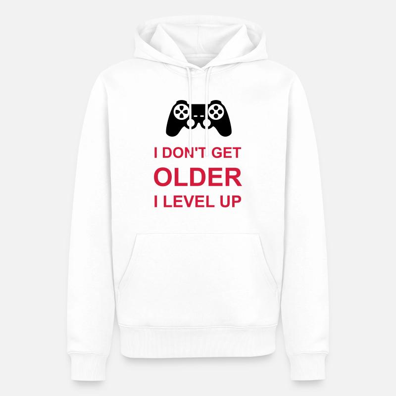 get older level up - Männer Premium Bio Hoodie - Weiß