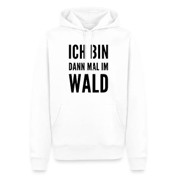 Ich bin dann mal im Wald - Männer Premium Bio Hoodie - Weiß - Vorne - Nico (187cm)