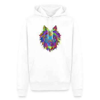 Loup - Sweat à capuche Premium bio Homme - blanc - Devant - Nico (187cm)