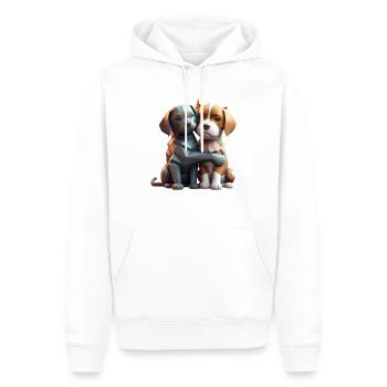 Amour de chien - Sweat à capuche Premium bio Homme - blanc - Devant - Nico (187cm)