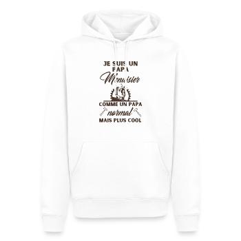 papa menuisier cool - Sweat à capuche Premium bio Homme - blanc - Devant - Nico (187cm)