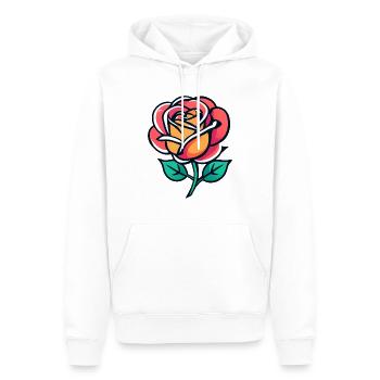 Rose - Sweat à capuche Premium bio Homme - blanc - Devant - Nico (187cm)