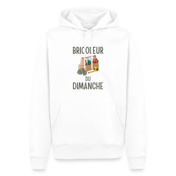 Bricoleur du dimanche 5 - Sweat à capuche Premium bio Homme - blanc - Devant - Nico (187cm)