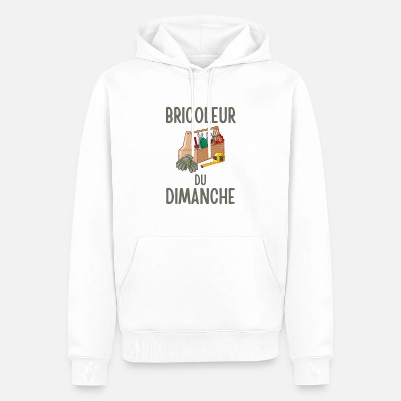 Bricoleur du dimanche 5 - Sweat à capuche Premium bio Homme - blanc