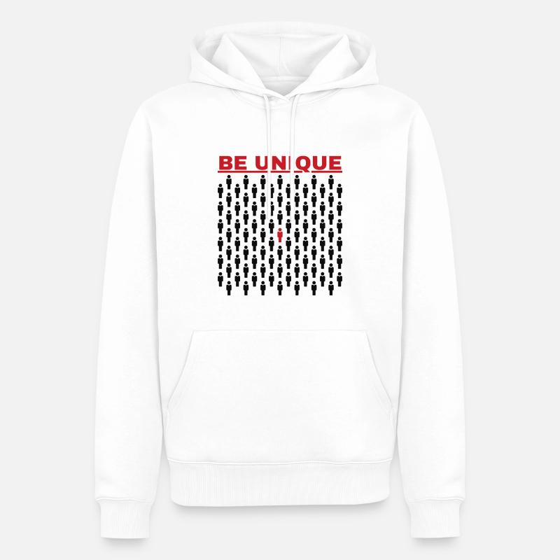 Sei einzigartig - Männer Premium Bio Hoodie - Weiß
