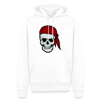 skull pirat - Männer Premium Bio Hoodie - Weiß - Vorne - Nico (187cm)