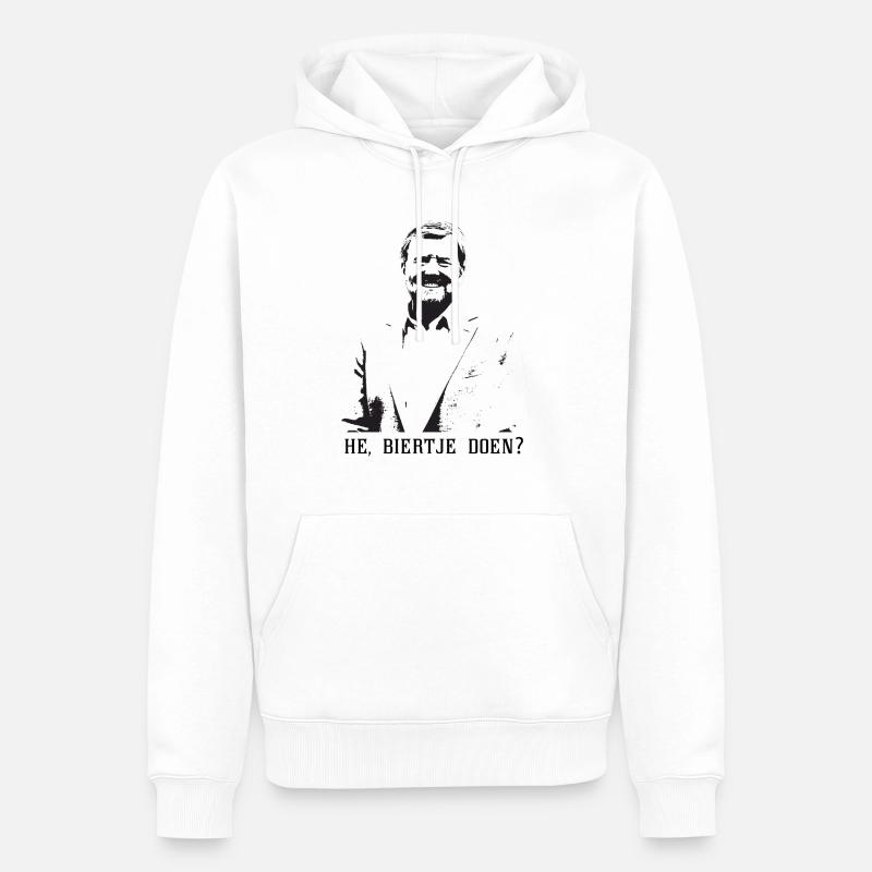 Hey, prendre une bière ? - Sweat à capuche Premium bio Homme - blanc