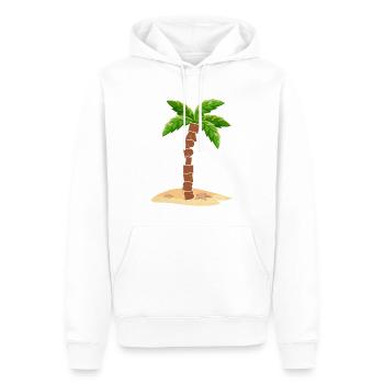 Happiness with palm tree - Smile on your face - Men’s Premium Organic Hoodie - white - Front - Nico (187cm)