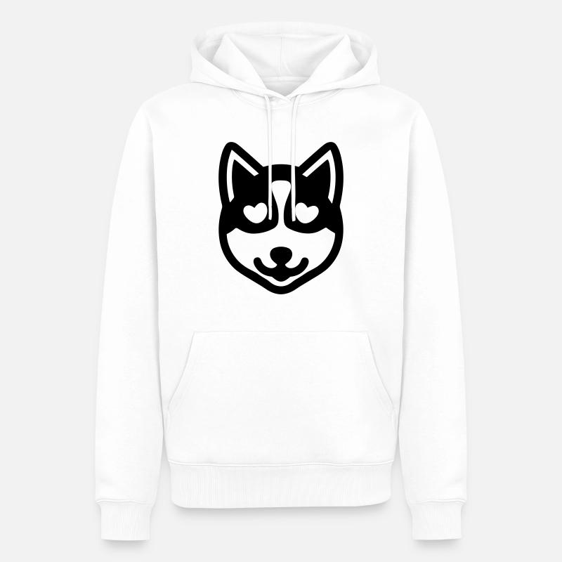 Hund - Männer Premium Bio Hoodie - Weiß