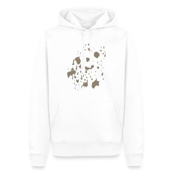 Motif CAMOUFLAGE - Lumière kaki - Pixel Spots - Sweat à capuche Premium bio Homme - blanc - Devant - Nico (187cm)