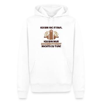 Ich bin hochmotiviert nichts zu tun Faultier Yoga - Männer Premium Bio Hoodie - Weiß - Vorne - Nico (187cm)