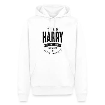 Team Harry Lifetime Member Funny Personalized - Men’s Premium Organic Hoodie - white - Front - Nico (187cm)