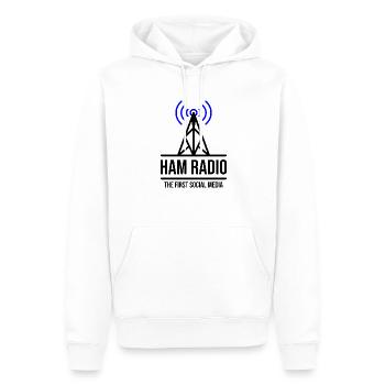 Amateurfunk - Die ersten sozialen Medien - Männer Premium Bio Hoodie - Weiß - Vorne - Nico (187cm)
