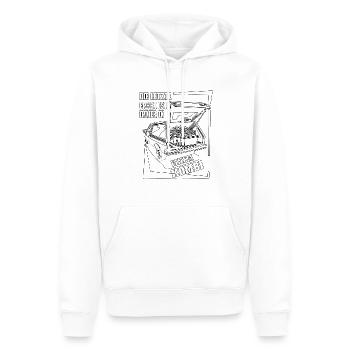Die letzte Fahrt ist immer in einem Kombi - Männer Premium Bio Hoodie - Weiß - Vorne - Nico (187cm)