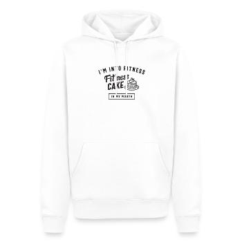 Ich stehe auf Fitness-Fit'ness-Kuchen in meinem Mund - Männer Premium Bio Hoodie - Weiß - Vorne - Nico (187cm)