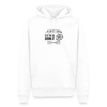 Ich stehe auf Fitness Fit'ness Donut In My Mouth - Männer Premium Bio Hoodie - Weiß - Vorne - Nico (187cm)