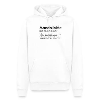 Mandoliniste mandoline humour definition - Sweat à capuche Premium bio Homme - blanc - Devant - Nico (187cm)