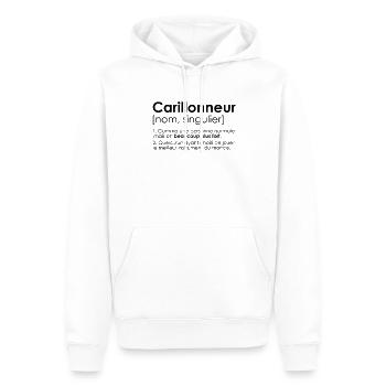 carillonneur carillon humour definition - Sweat à capuche Premium bio Homme - blanc - Devant - Nico (187cm)