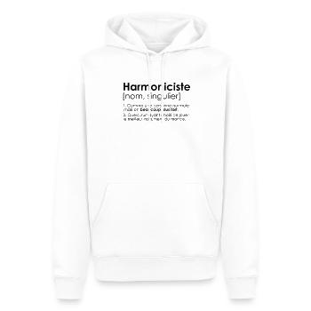 harmoniciste harmonium humour definition - Sweat à capuche Premium bio Homme - blanc - Devant - Nico (187cm)