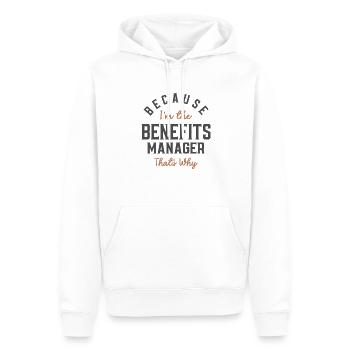 Avantages sociaux Gestionnaire Emploi Profession - Sweat à capuche Premium bio Homme - blanc - Devant - Nico (187cm)