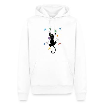 Rocher Chat Escalade Escalade Escalade Trekking - Sweat à capuche Premium bio Homme - blanc - Devant - Nico (187cm)