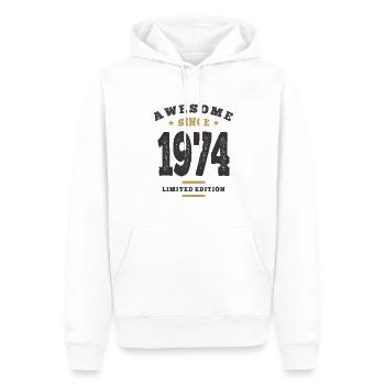 Awesome Since 1974 - 48th birthday Retro Classic - Men’s Premium Organic Hoodie - white - Front - Nico (187cm)