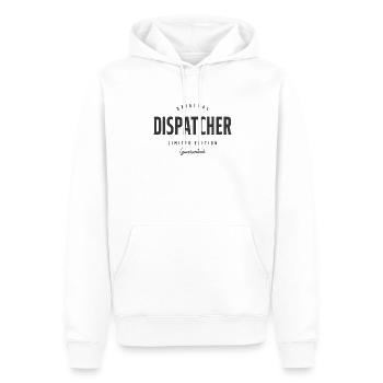 Répartiteur Drôle Titre du poste Profession Anniversaire - Sweat à capuche Premium bio Homme - blanc - Devant - Nico (187cm)