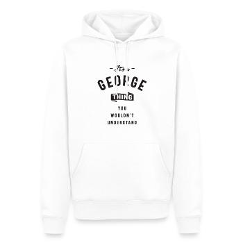 Es ist ein George Thing personalisierter Name - Männer Premium Bio Hoodie - Weiß - Vorne - Nico (187cm)