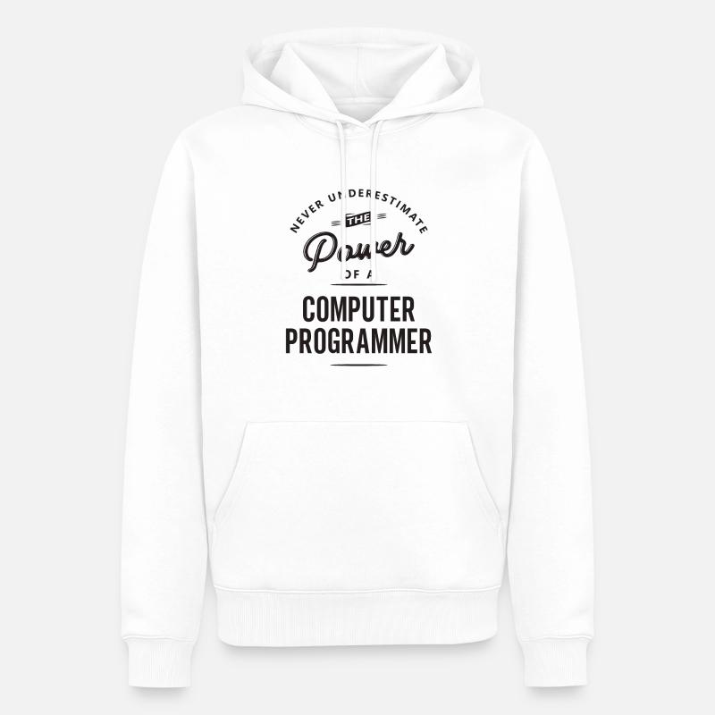 Computer Programmer Lustige Berufsbezeichnung - Männer Premium Bio Hoodie - Weiß