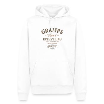 Gramps Knows Everything - Men’s Premium Organic Hoodie - white - Front - Nico (187cm)