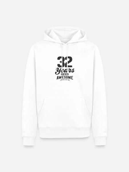 32 år med at være fantastisk 32 års fødselsdag - Herre Premium økologisk hoodie - hvid