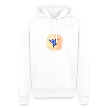 Kolibri Kunst - Männer Premium Bio Hoodie - Weiß - Vorne - Nico (187cm)