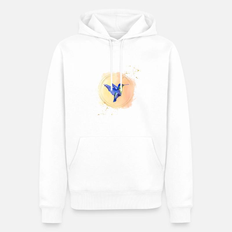 Art du colibri - Sweat à capuche Premium bio Homme - blanc