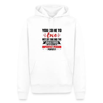 Valentins Tag Beziehung Liebes Spruch - Männer Premium Bio Hoodie - Weiß - Vorne - Nico (187cm)