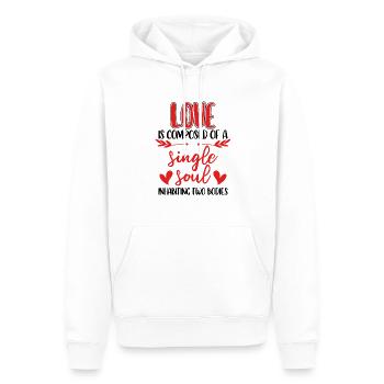 Love is composed of a single soul - Männer Premium Bio Hoodie - Weiß - Vorne - Nico (187cm)