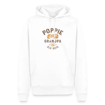 Poppie Because Grandpa Is For Old Guys - Men’s Premium Organic Hoodie - white - Front - Nico (187cm)