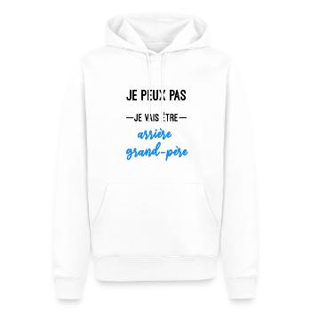 je vais être Arrière grand-père grossesse - Sweat à capuche Premium bio Homme - blanc - Devant - Nico (187cm)