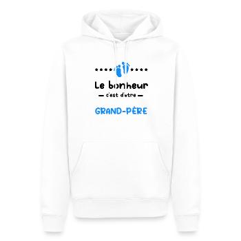 Annonce grossesse bonheur grand-père - Sweat à capuche Premium bio Homme - blanc - Devant - Nico (187cm)