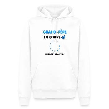 grand-père en cours cadeau naissance - Sweat à capuche Premium bio Homme - blanc - Devant - Nico (187cm)