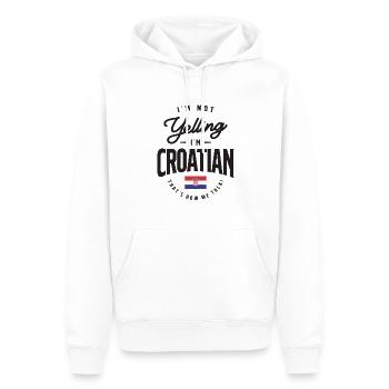 I'm not yelling I'm Croatian Funny Croatian Pride - Men’s Premium Organic Hoodie - white - Front - Nico (187cm)