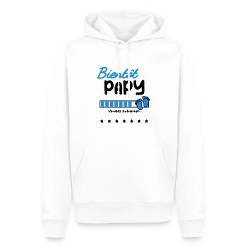 bientôt Papy cadeau naissance - Sweat à capuche Premium bio Homme - blanc - Devant - Nico (187cm)