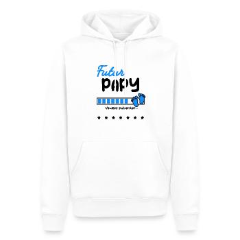 futur Papy cadeau naissance - Sweat à capuche Premium bio Homme - blanc - Devant - Nico (187cm)