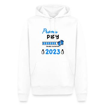 Annonce grossesse Promu Papy 2023 - Sweat à capuche Premium bio Homme - blanc - Devant - Nico (187cm)