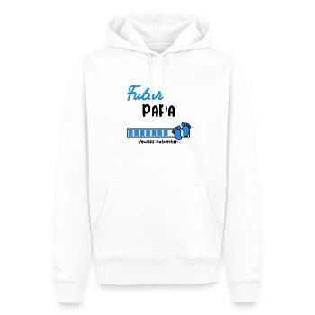 Annonce grossesse futur Papa - Sweat à capuche Premium bio Homme - blanc - Devant - Nico (187cm)