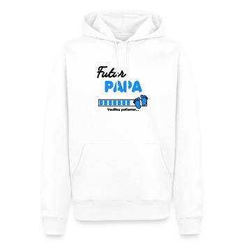 futur Papa Annonce grossesse - Sweat à capuche Premium bio Homme - blanc - Devant - Nico (187cm)